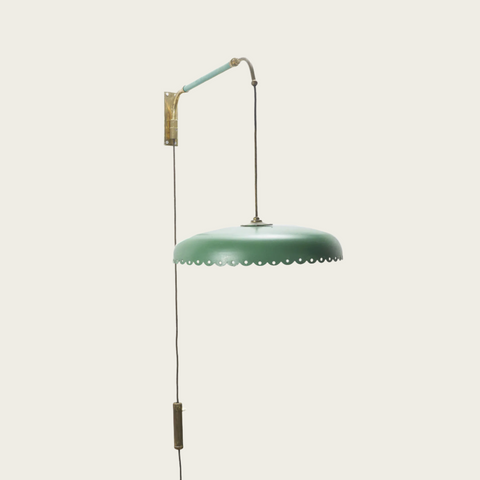 1950s Brass & Lacquered Aluminum Wall Sconce