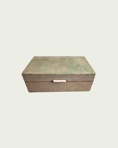 1930s Art Deco Green Shagreen Hinged Box