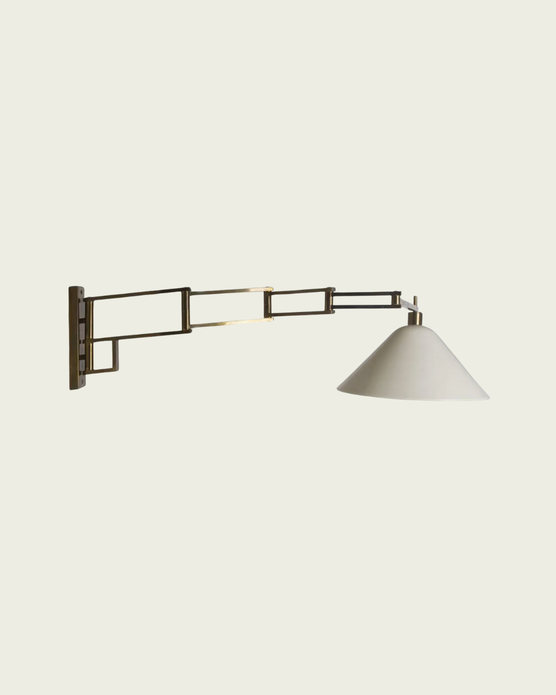 1960s Patinated Brass and Lacquered Aluminum Articulating Wall Sconce