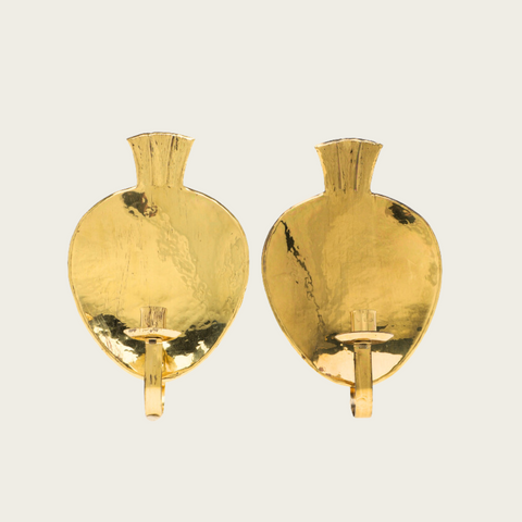 Pair of 1960s Brass Wall Candle Holders by Lars Holmstrom for Arvika