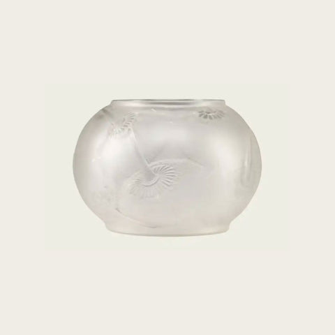 1950s René Lalique Frosted Glass Du Barry Wide Mouth Vessel