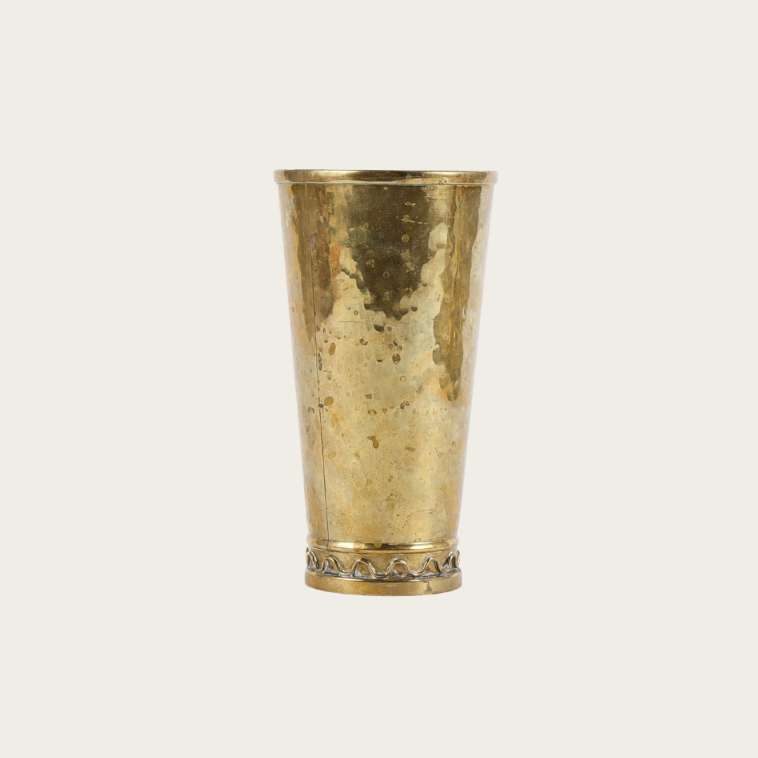 Hammered Brass Vase by Lars Holmström for Arvika