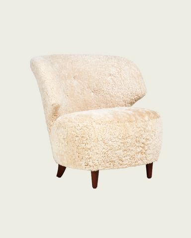 1940s Finnish Carl-Johan Boman Shearling Armchair