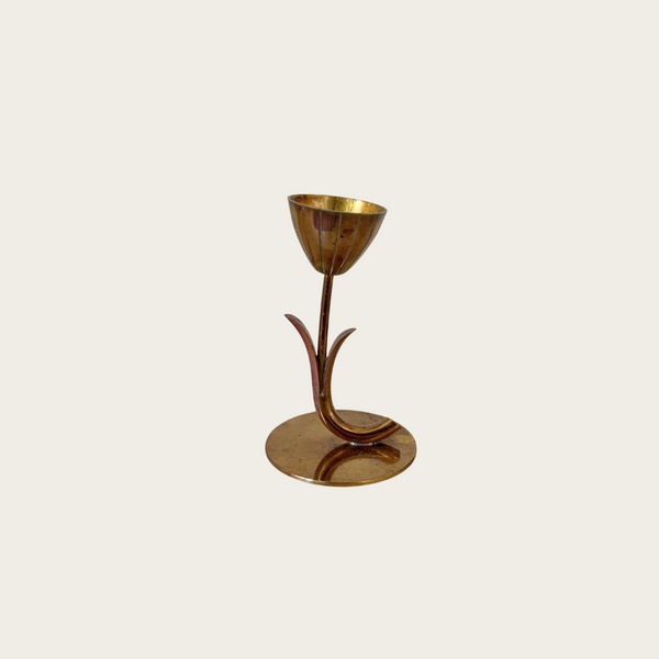 1950s Brass Tulip Candle Holder by Gunnar Ander for Ystad Metall