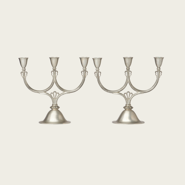 Pair of 1930s Swedish Grace Pewter Candlesticks by Just Andersen