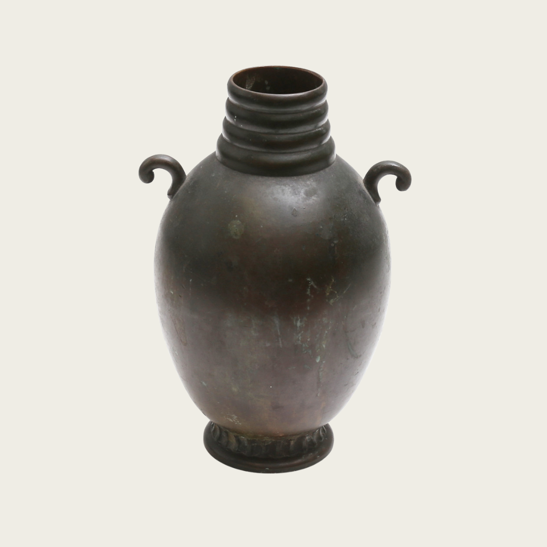 1930s Swedish Patinated Bronze Vase by GAB Brons, No 160