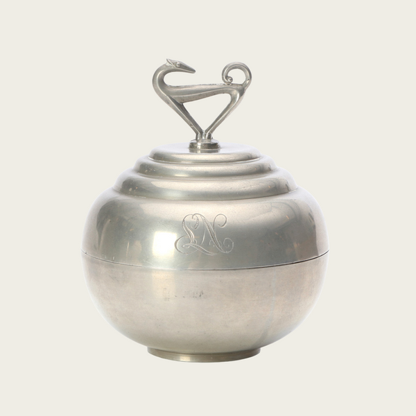 Swedish Grace Lidded Bon Bon Jar by CG Hallberg in the style of Sylvia Stave