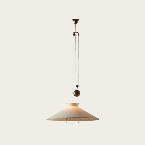Stilnovo Counterweight Brass and Parchment Pendant