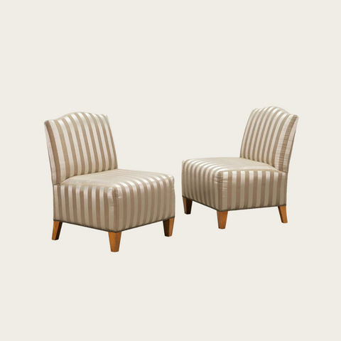 Pair of 1940s French Slipper Chairs