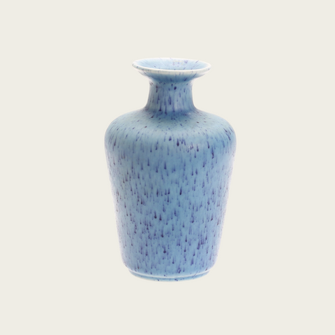 1950s Swedish Gunnar Nylund Baby Blue Speckled Glaze Stoneware Vase