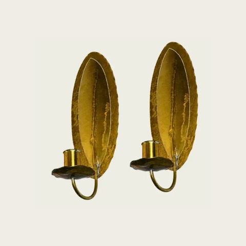 Swedish Brass Wall Candle Holders
