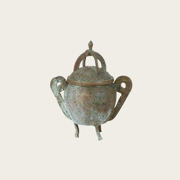 Early 1900's Swedish Patinated Bronze Incense Burner