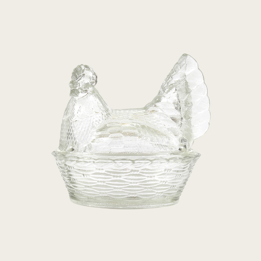 Cast Glass Egg Holder in the form of a Hen