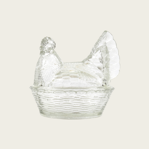 Cast Glass Egg Holder in the form of a Hen