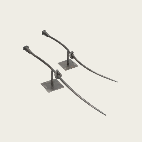 Brutalist Wrought Iron Knotted Wall Candle Sconces