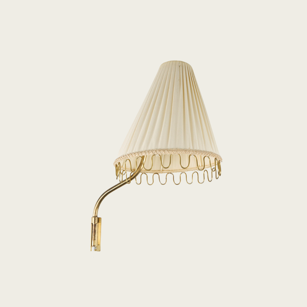 1940s Brass and Fabric Wall Sconce by Lisa Johansson-Pape, Model 3053