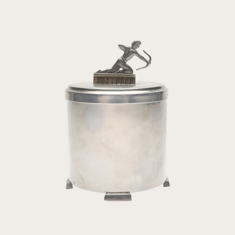 1939 Art Deco Archer Pewter Lidded Box by Svenskt Tenn