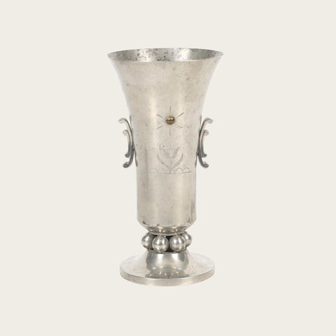 1931 Swedish Art Deco Pewter Vase by JL Hultman for Svenskt Tenn