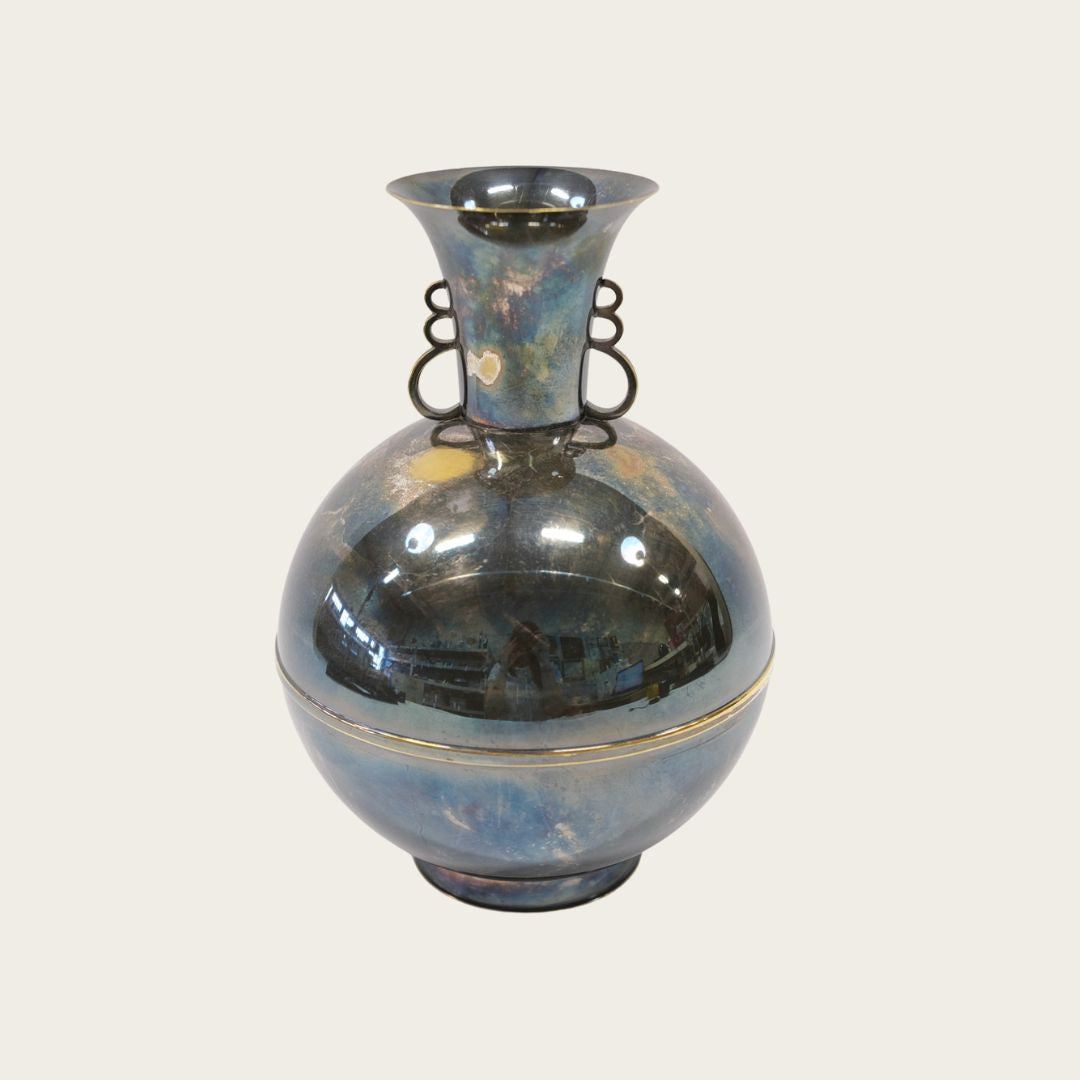 1930s Swedish Art Deco Nickel Silver Vase