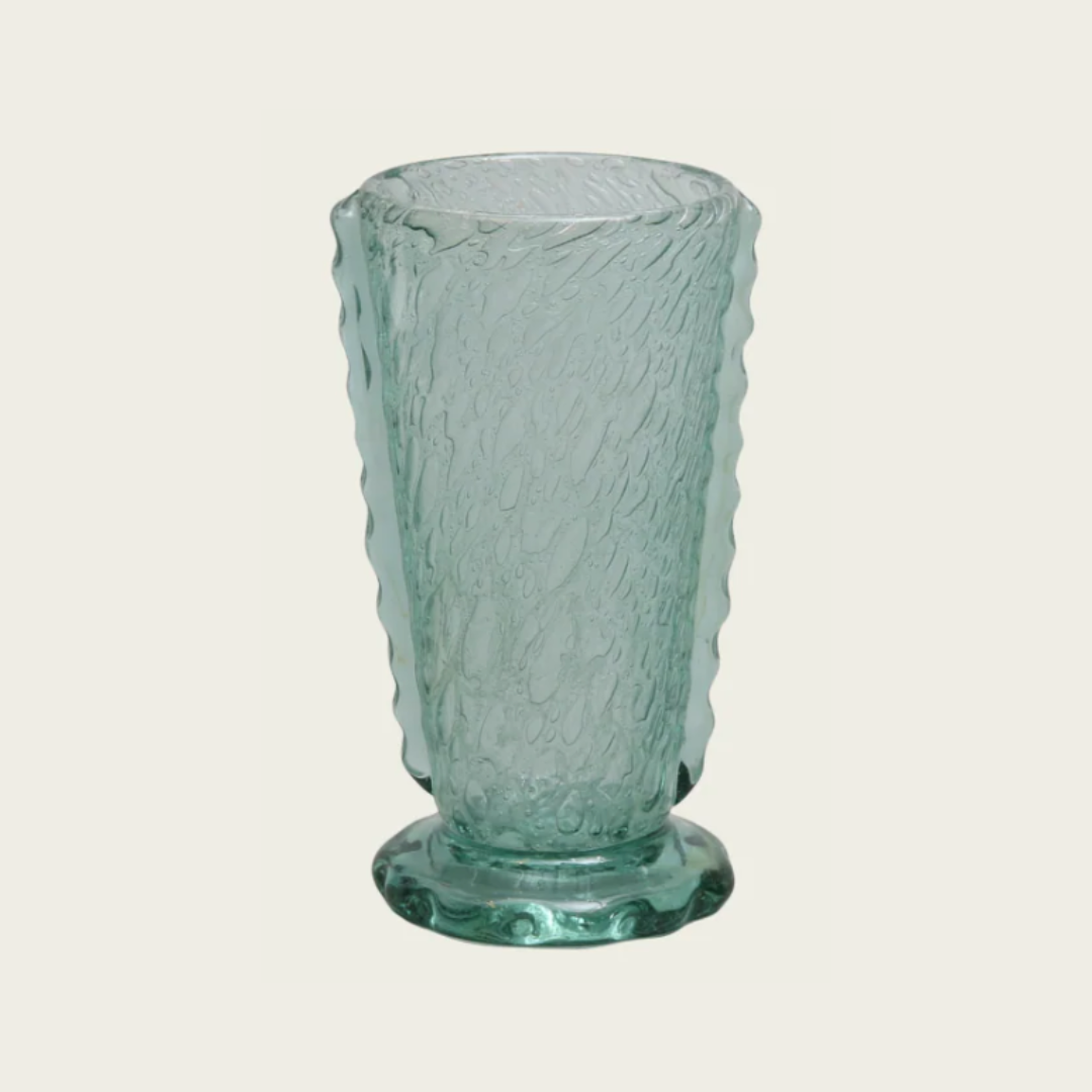 1940s Tall Wide Mouth Glass Vessel by Ture Berglund for Skansens Glasbruk
