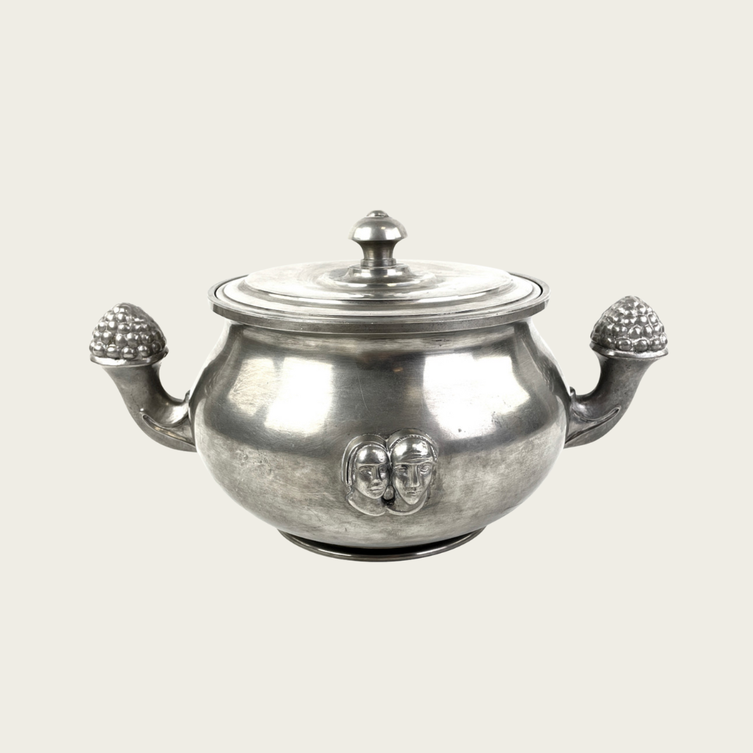 Art Deco Pewter Terrine with Lid by GAB