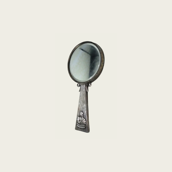 Sterling Silver Art Nouveau Hand Mirror