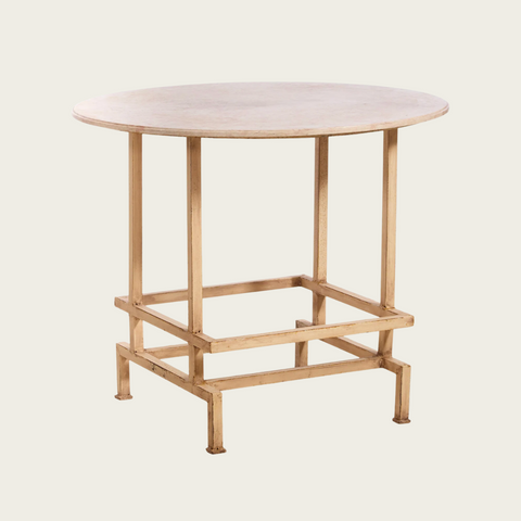 French Art Deco Marble and Tubular Metal Center Hall Table