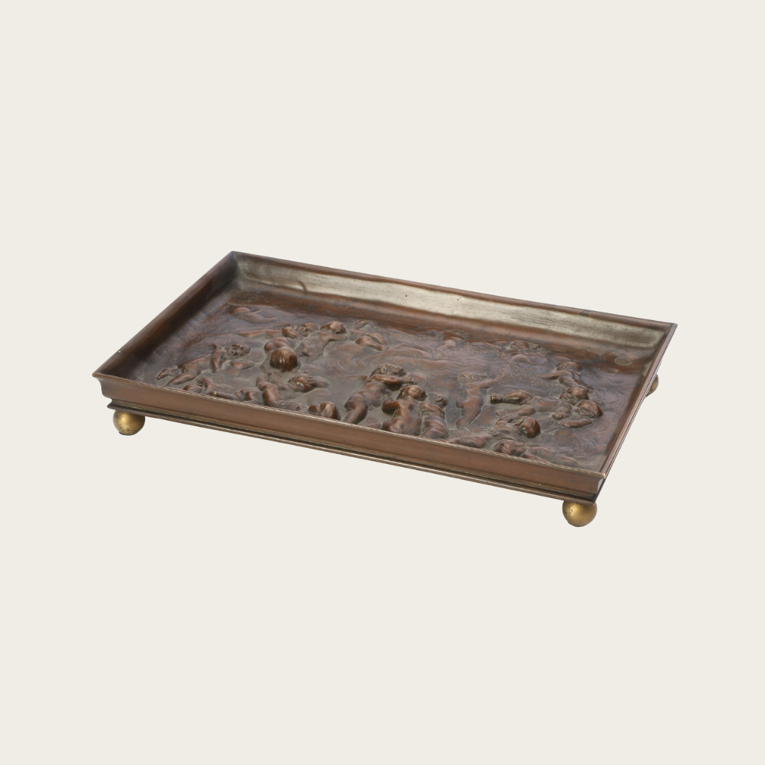 1920s French Bronze Footed Tray