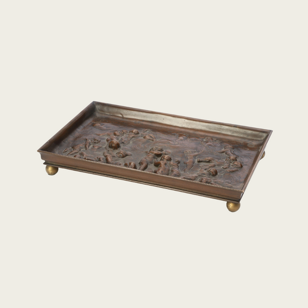 1920s French Bronze Footed Tray