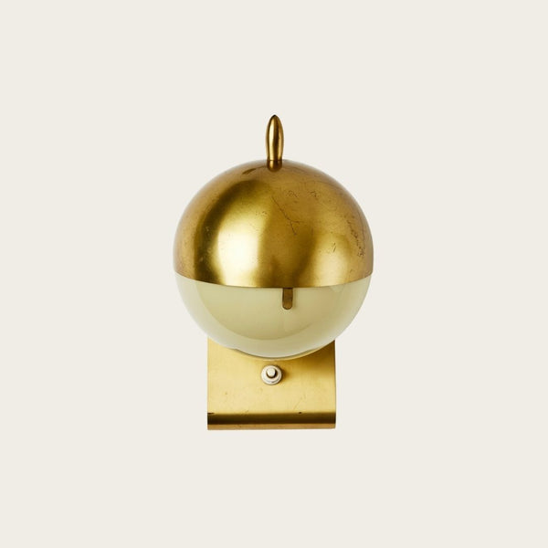 1930s German Brass & Milk Glass Table or Wall Lamp