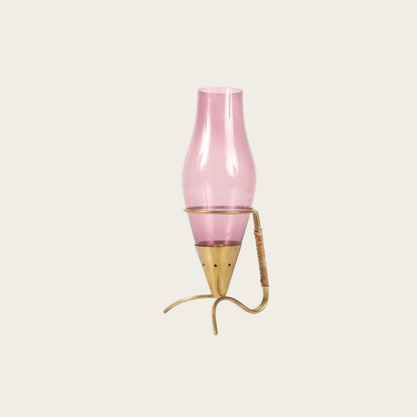 1950s Brass and Glass CandleHolder by Gunnar Ander for Ystad Metall