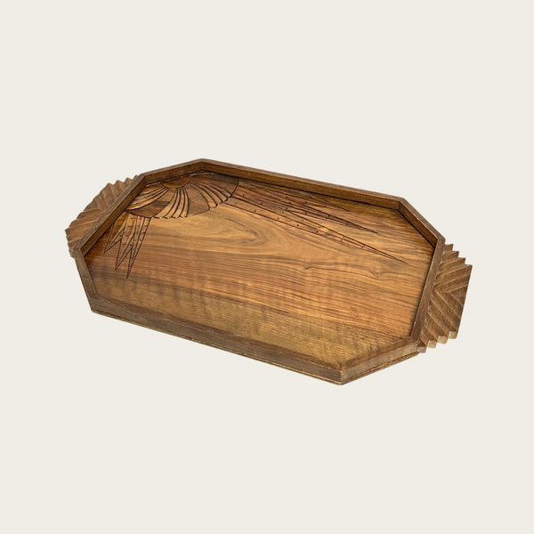 French Art Deco Wood Tray by A. Marchand