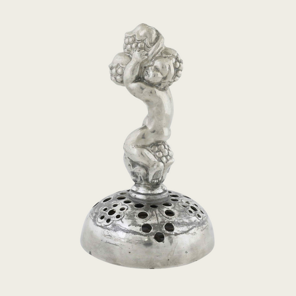Art Deco Pewter Sculpture and Stem Vase / Flower Frog by Just Andersen, Model 841