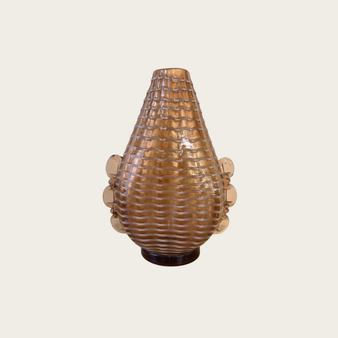 1980s Italian Blown Glass Vase “A Trina” by Ercole Barovier for Murano