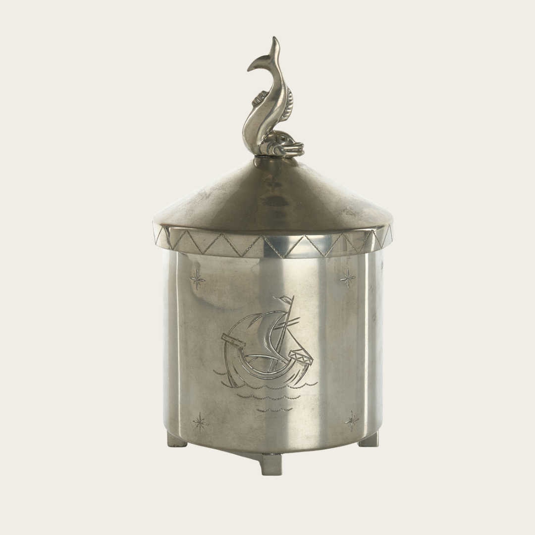 1930s Pewter Jar with Lid by Athena Ystad