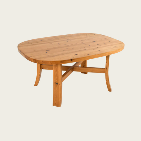 1970s Swedish Pine Ovular Coffee Table