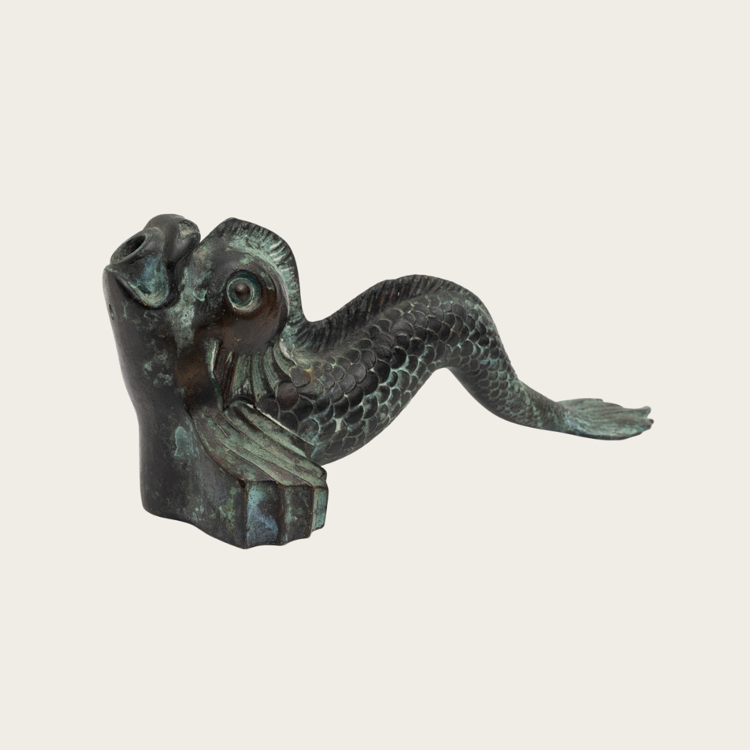1950s Patinated Bronze Sculpture of a Fish in the Style of Carl Milles