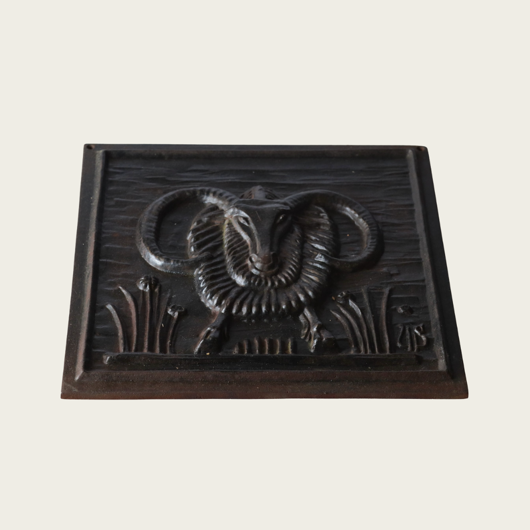 1960s Cast Iron Relief Plaque of Aries by Ulla Fogelklou-Skogh for Ystad Metall