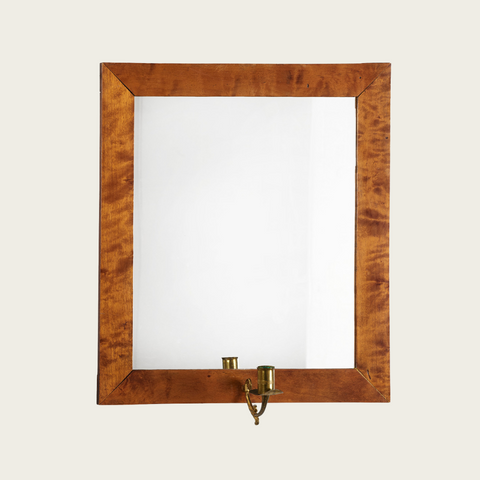 Antique 1850's Burled Birch Swedish Wall Mirror