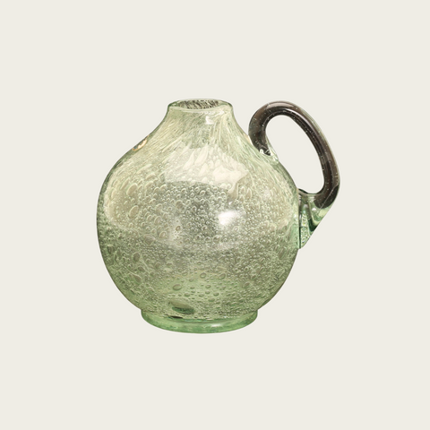 1950s Swedish Handblown Seafoam Glass Pitcher by Ture Berglund