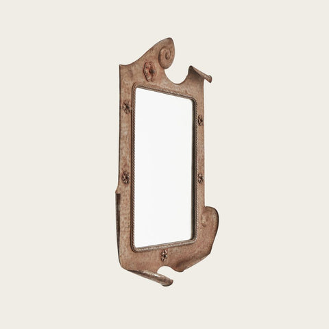 20th Century Sheet Hammered Metal Mirror