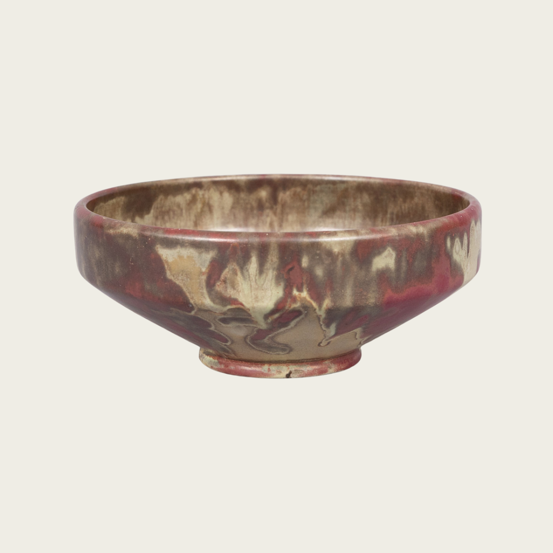 1940s Swedish Andersson & Johansson Earthenware Footed Bowl With Flared Rim