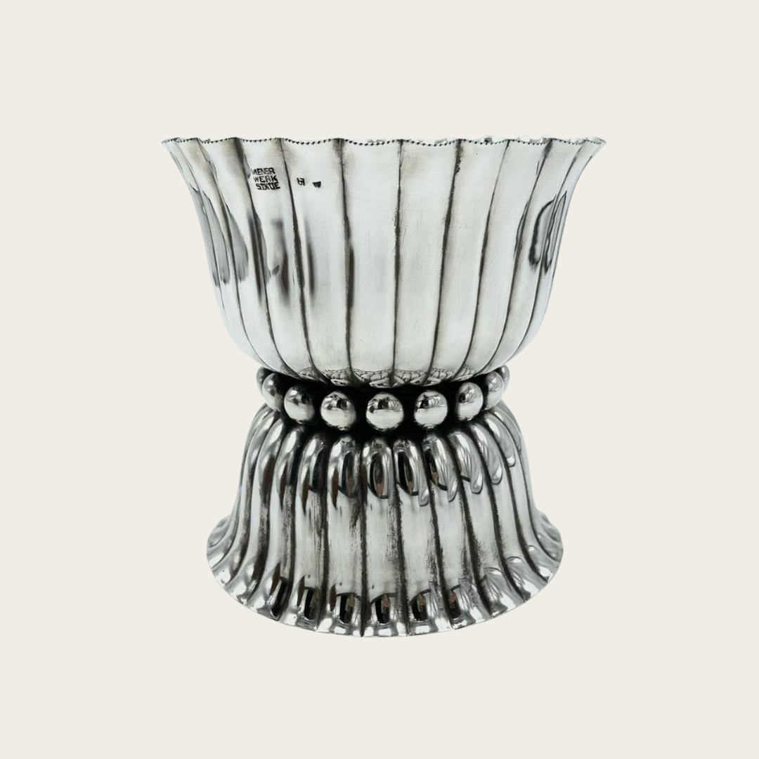 1920s Josef Hoffmann for Weiner Wersktatte Silver Footed Bowl