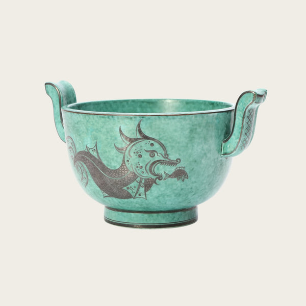 Wilhelm Kåge Footed Stoneware Bowl with Hangers