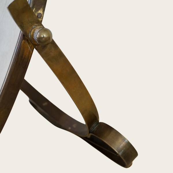 Italian Brass Table Mirror in the Manner of Gio Ponti