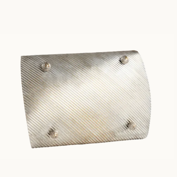 Ribbed Silver Plated Nickel Catchall Dish