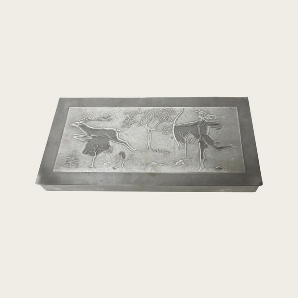 1930s Swedish Grace Pewter Box by Ystad Tenn