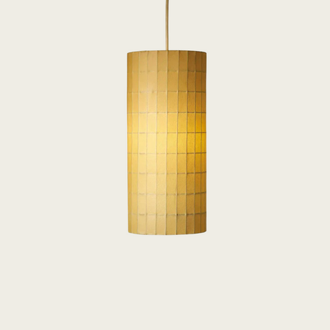 Cylindrical Patinated Fiberglass Pendant lamp by George Nelson & Associates