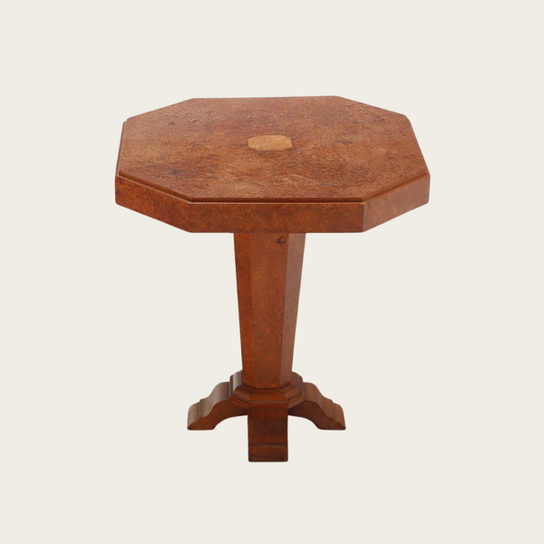 1940s French Art Deco Burl Wood Occasional Table
