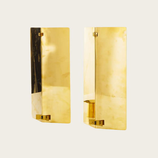 Pair of Modernist Brass Wall Candle Holders by Sigurd Persson
